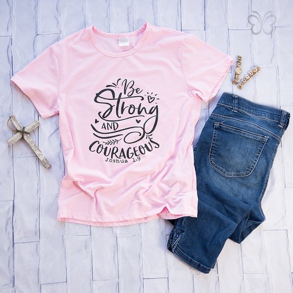 Faith-based T-Shirt, Pink NWOT Sizes S-3XL - Picture 1 of 2